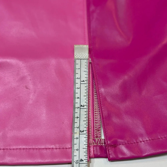 Pink Colorblock Faux Leather Colorblock Skirt Large - Picture 7 of 11
